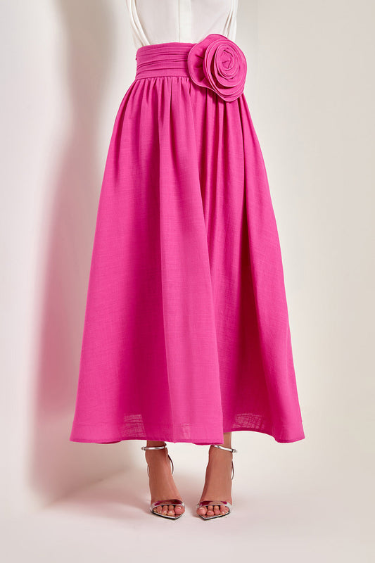 FUCHSIA ROSE MAXI SKIRT
