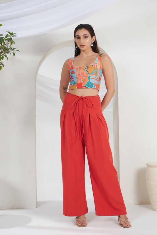 PLEATED FLARED OUT PANTS
