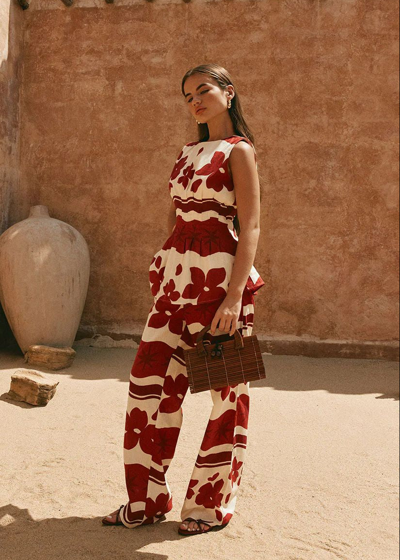 MAROON FLORAL SET