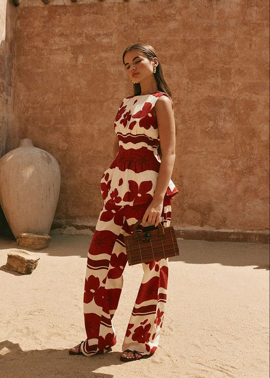 MAROON FLORAL SET