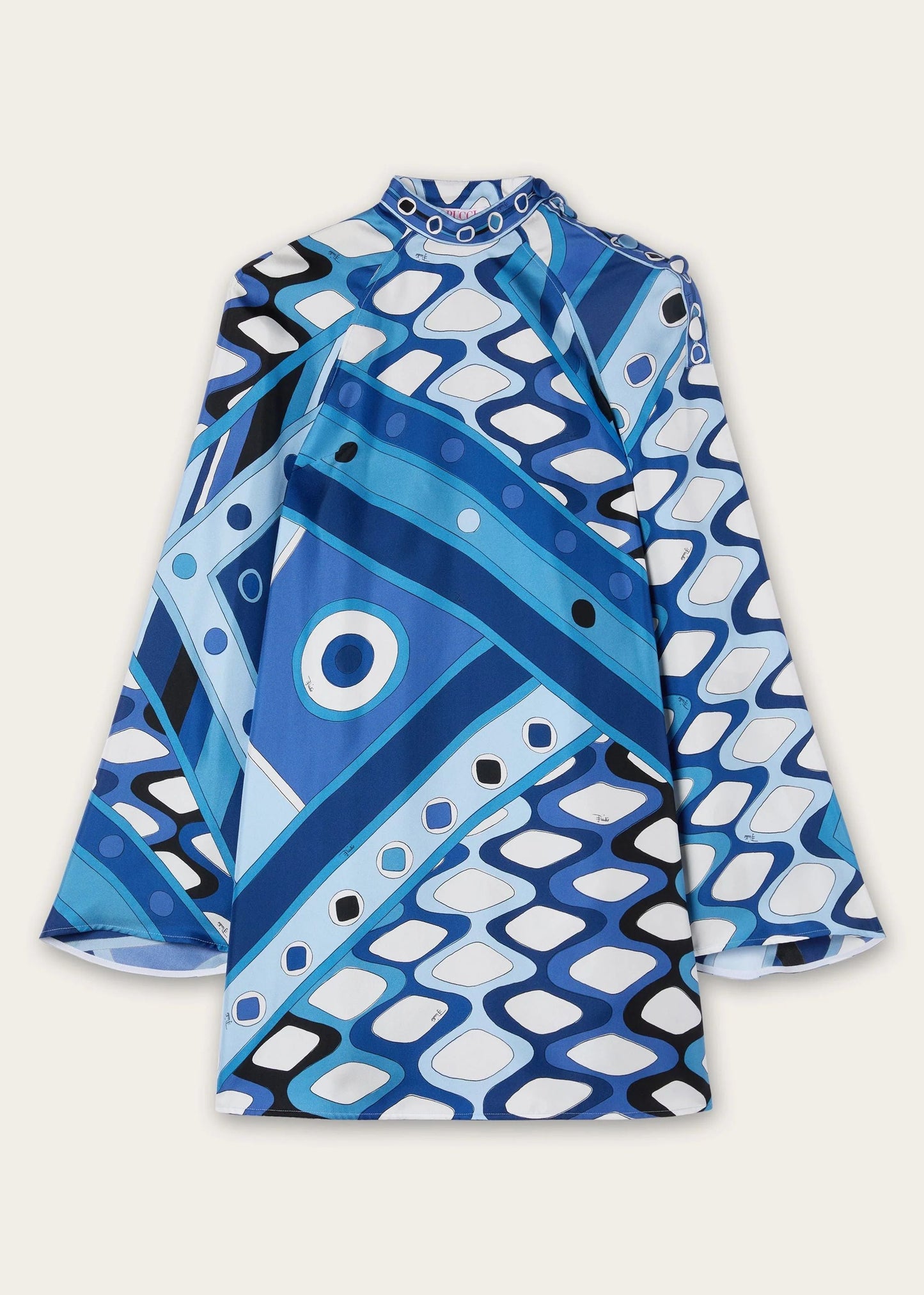 BLUE ABSTRACT SUMMER COOL DRESS