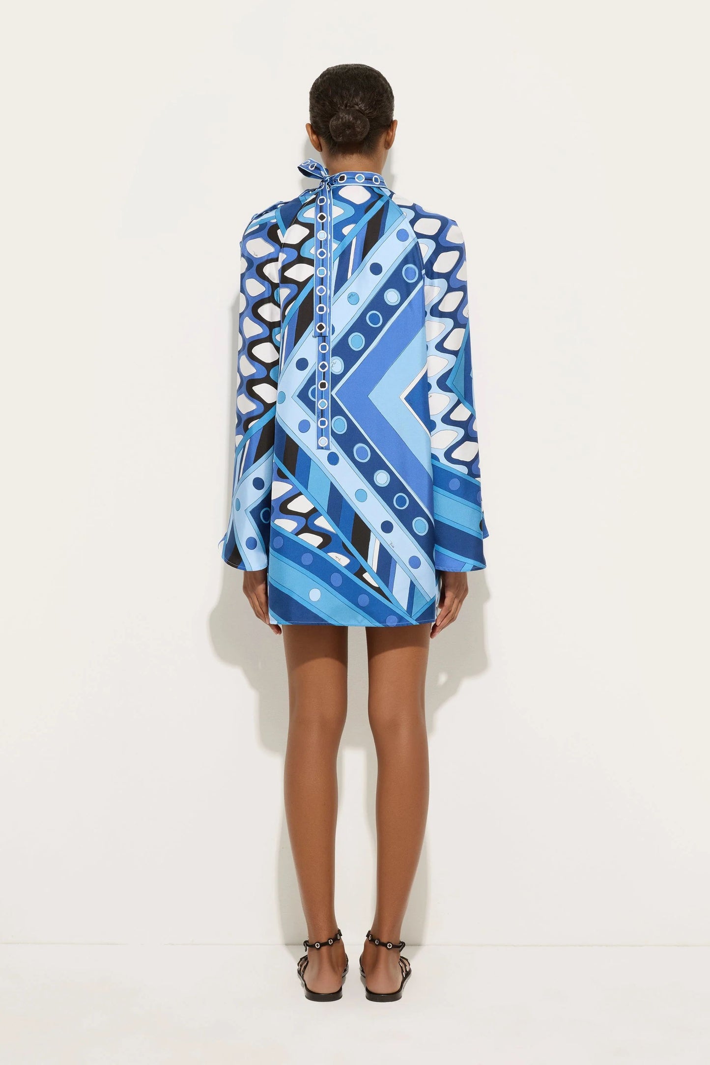 BLUE ABSTRACT SUMMER COOL DRESS