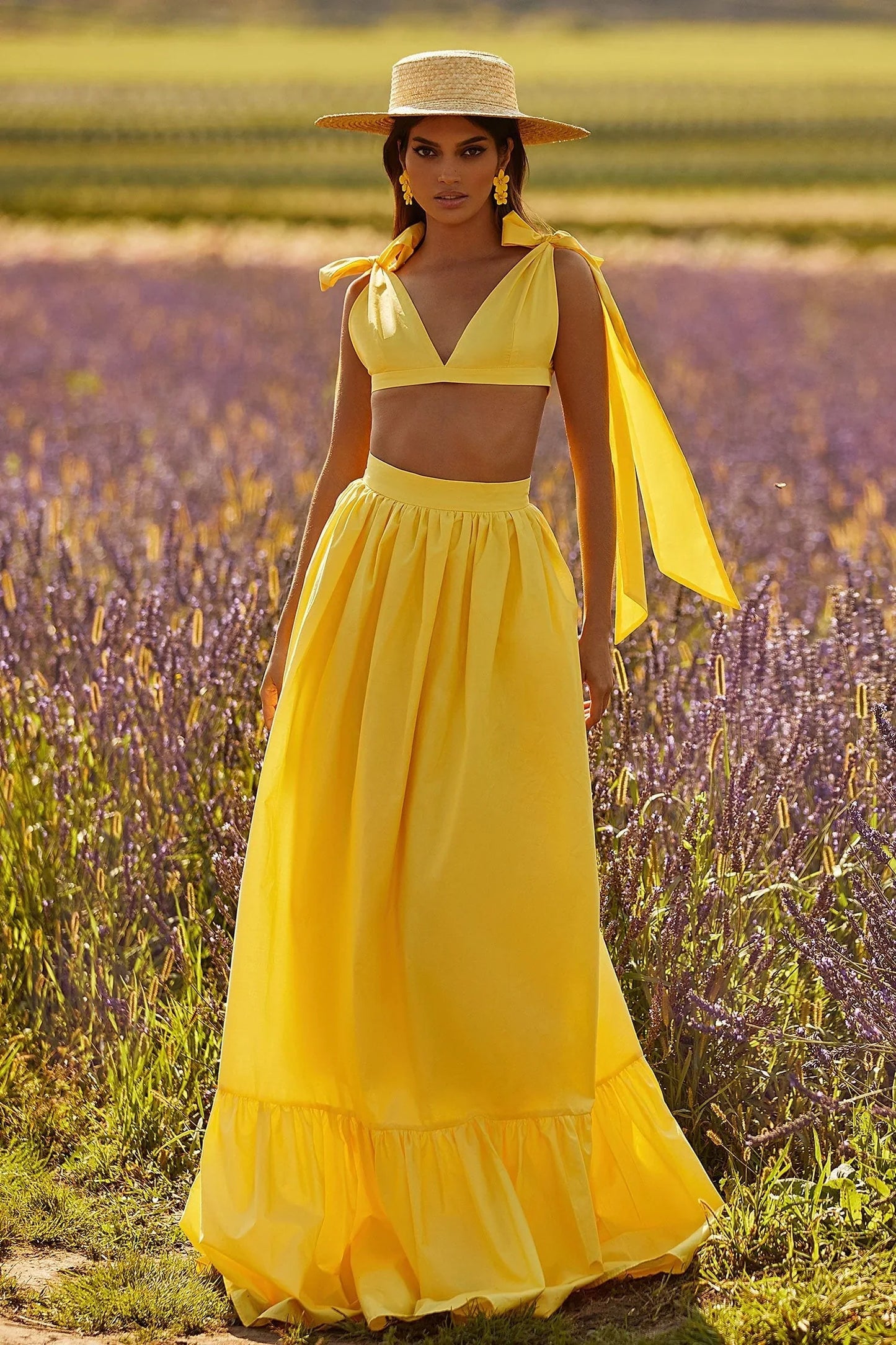 PASTEL YELLOW COTTON POPLIN SET