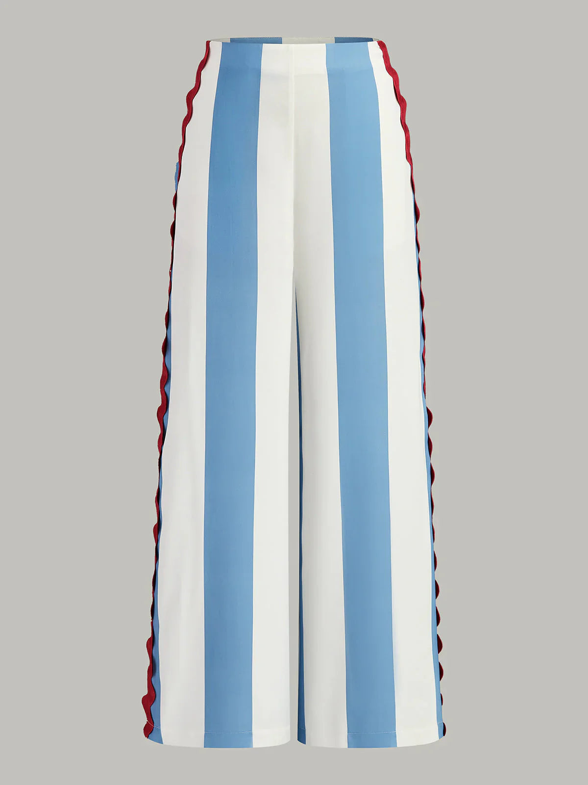 LINEN STRIPED RED LACE PANTS