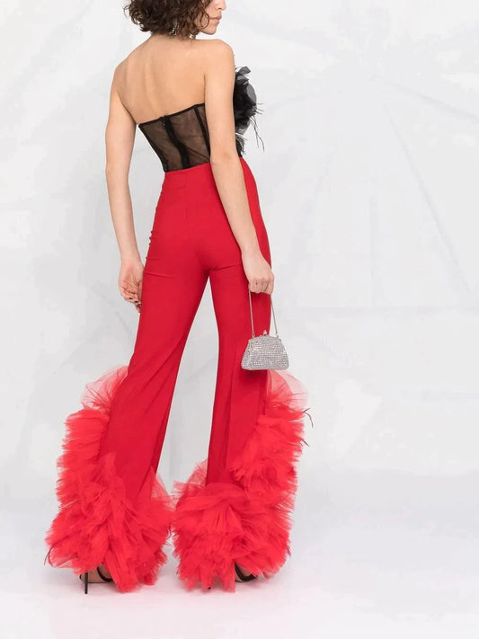 RED TULLE PANTS