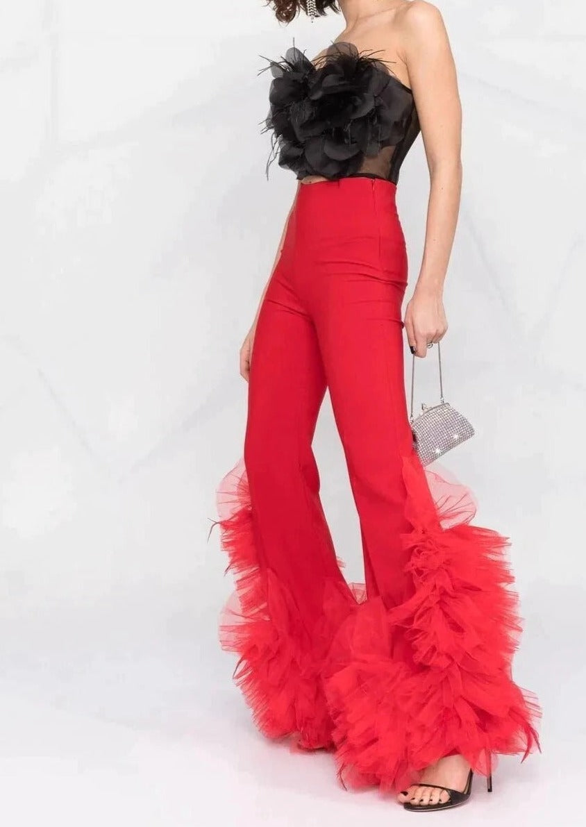 RED TULLE PANTS