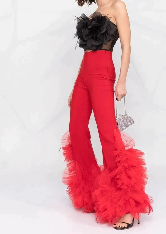 RED TULLE PANTS