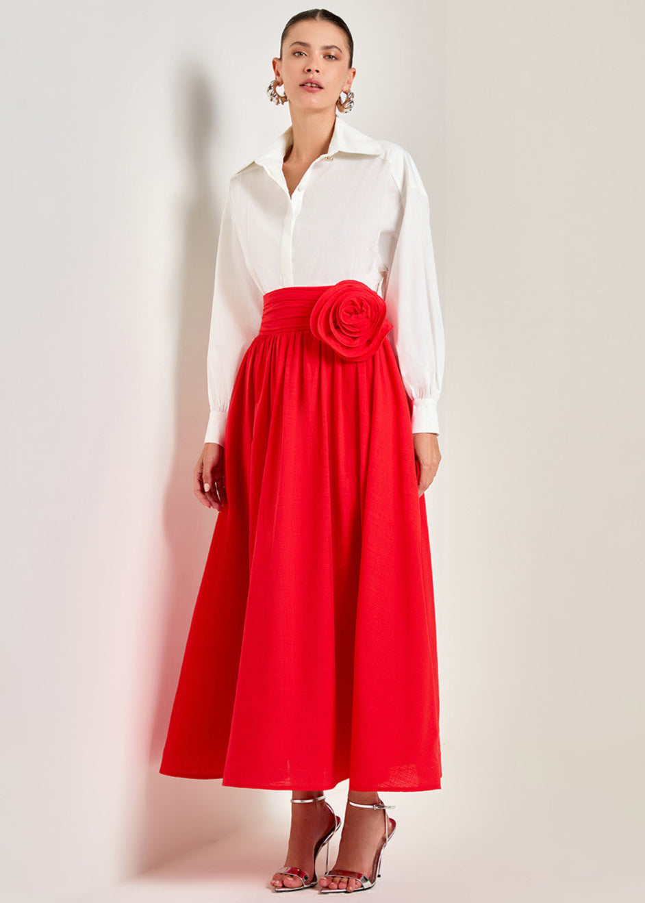 FUCHSIA ROSE MAXI SKIRT