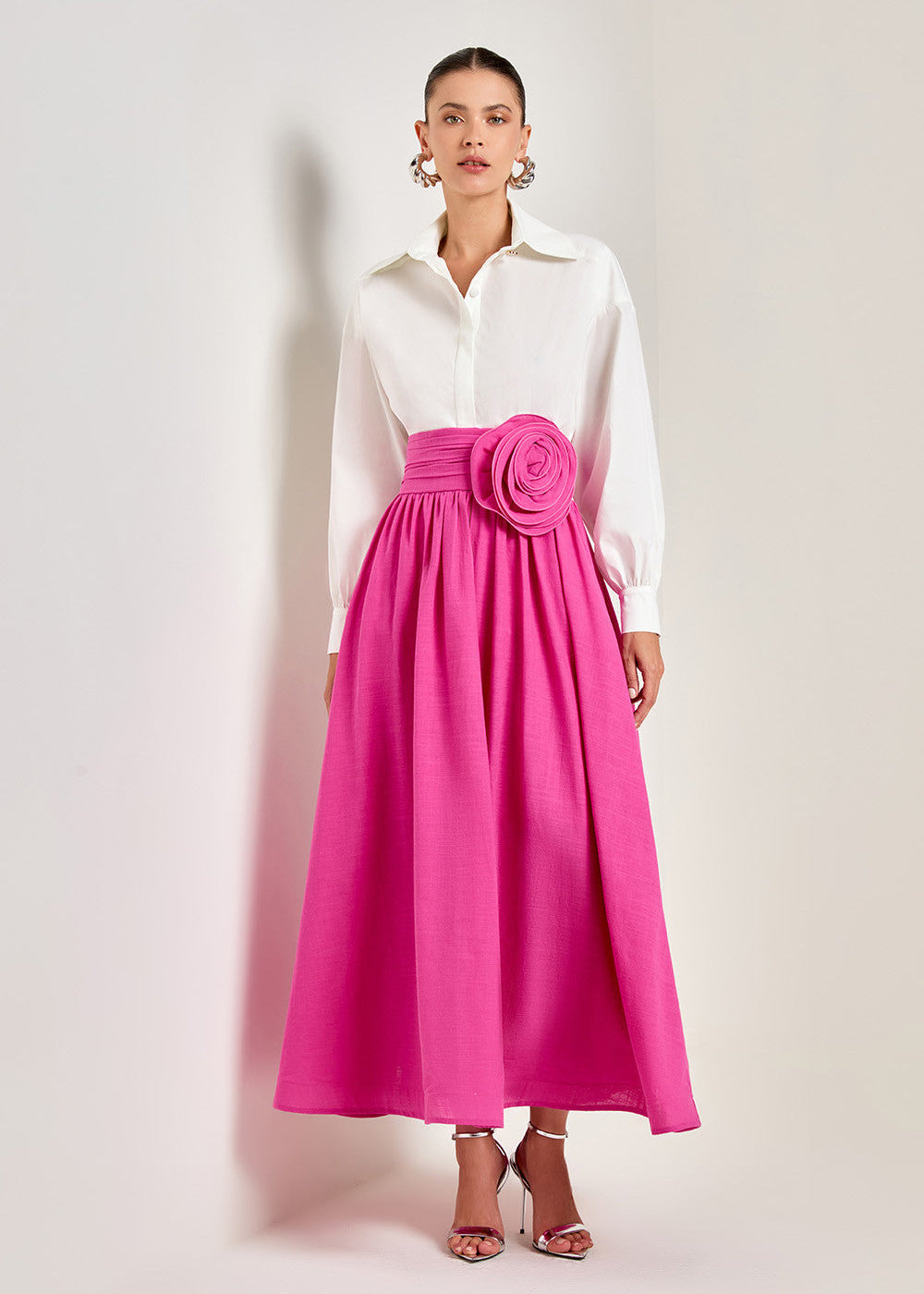 FUCHSIA ROSE MAXI SKIRT
